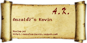 Aszalós Kevin névjegykártya