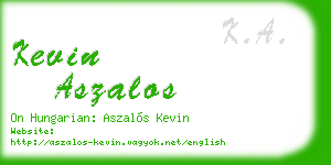 kevin aszalos business card